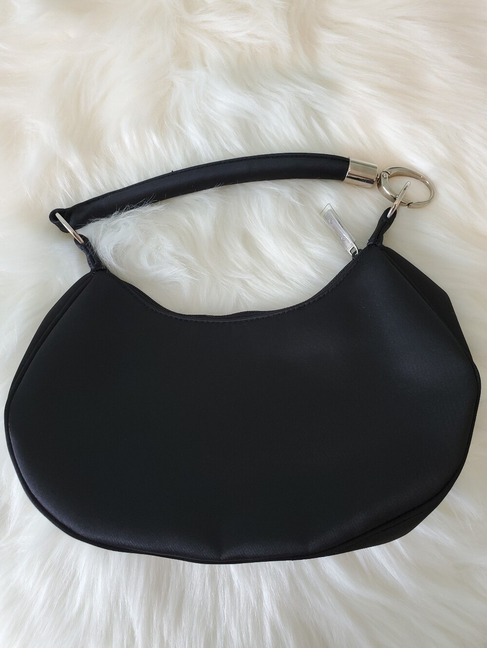 Giorgio Armani Parfums Black Satin Crescent Mini Bag